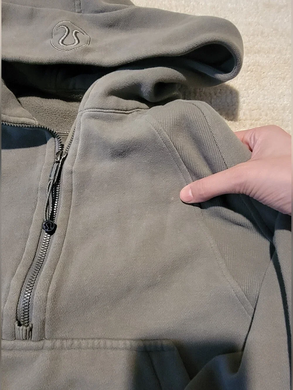 Lululemon Scuba Oversized Half-Zip Hoodie in Grey Sage
